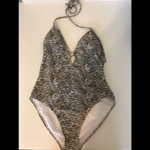Old Navy Zebra Print One Piece Swimsuit
